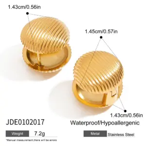 Elegant Gold Stainless Steel Earclip Set 18 Sb99a60ea5c6b457b8834aa07d9c049966