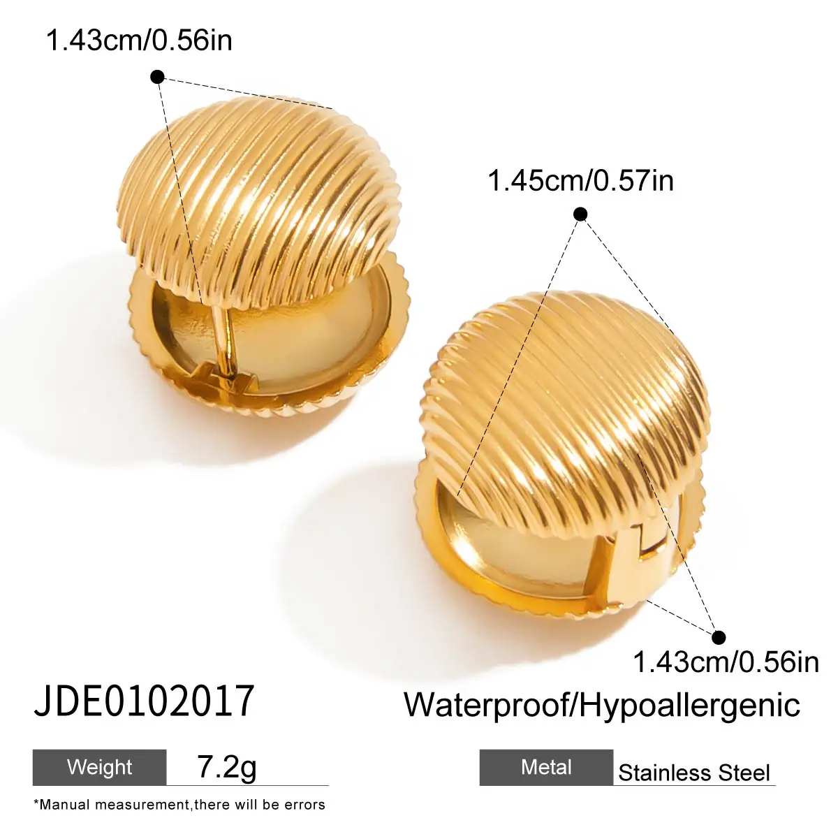 Elegant Gold Stainless Steel Earclip Set 9 Elegant Gold Stainless Steel Earclip Set - Image 9