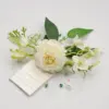 Elegant White Silk Flower Corsage for Weddings