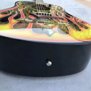 Fiery Skull Acoustic Guitar 41-Inch 10 Sba0c6024024b4b72aed19ec03439d1a9P