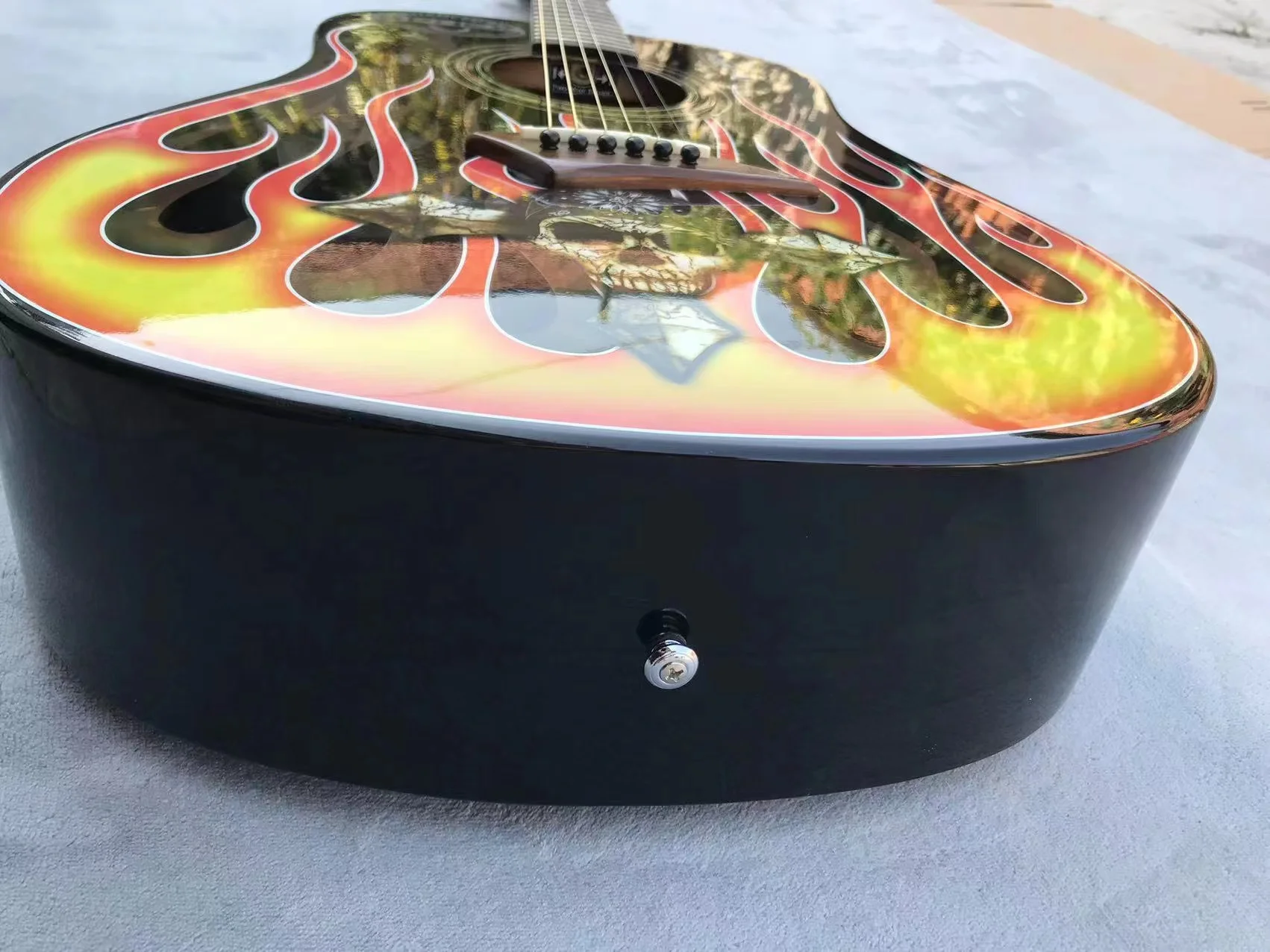 Fiery Skull Acoustic Guitar 41-Inch 5 Fiery Skull Acoustic Guitar 41-Inch - Image 5