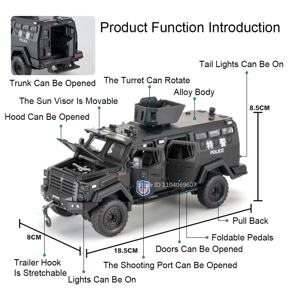 1:32 Saber-Toothed Tiger Police Car Model 3 1:32 Saber-Toothed Tiger Police Car Model - Image 3
