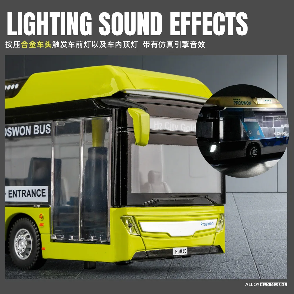 Modern Hydrogen Bus Model 1:32 Alloy Collectible 4 Modern Hydrogen Bus Model 1:32 Alloy Collectible - Image 4
