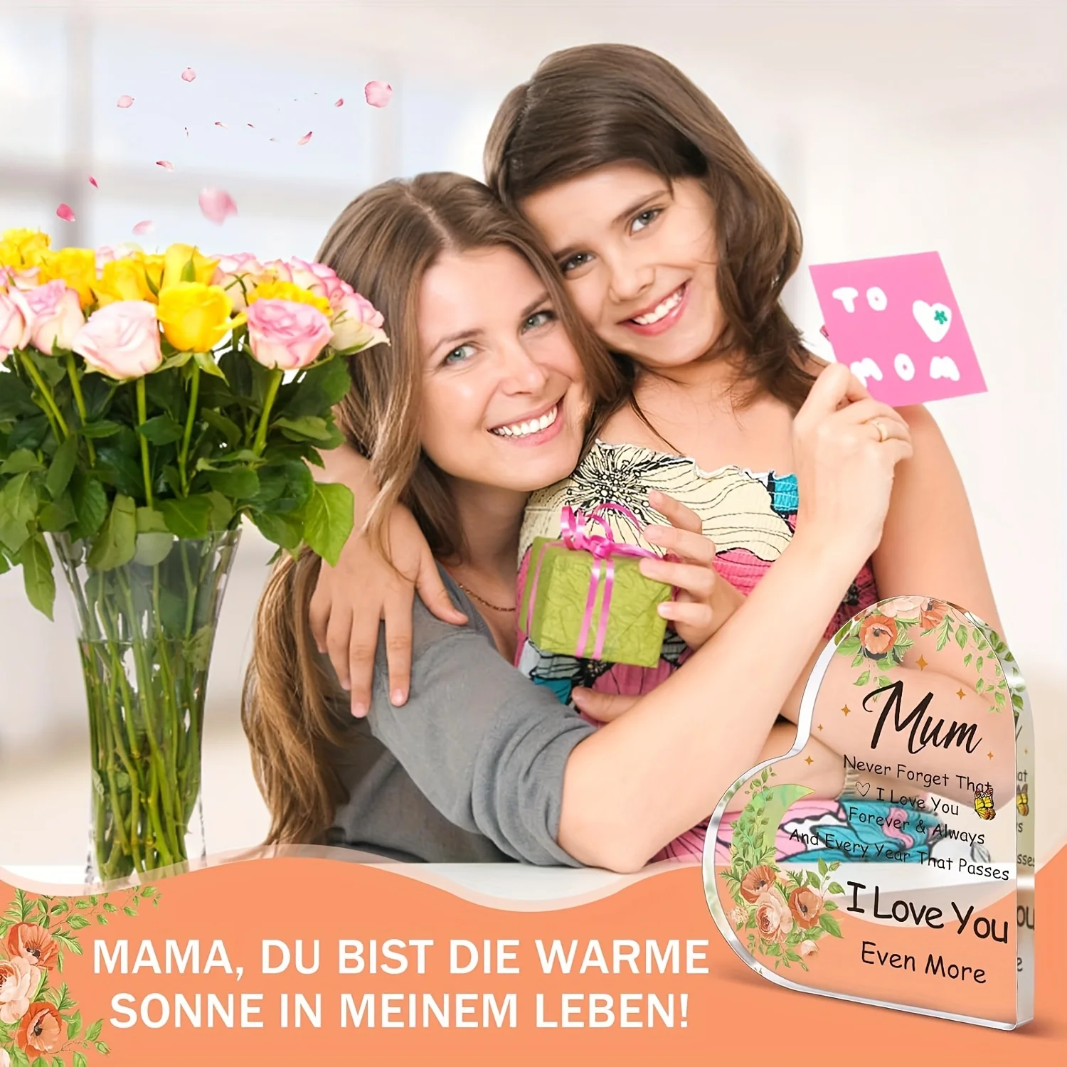 Heart-Shaped Acrylic Plaque for Mum 3 Heart-Shaped Acrylic Plaque for Mum - Image 3