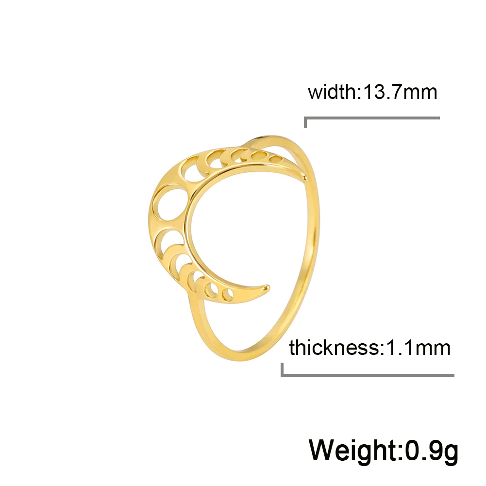 Celestial Moon Phase Stainless Steel Ring 8 Celestial Moon Phase Stainless Steel Ring - Image 8