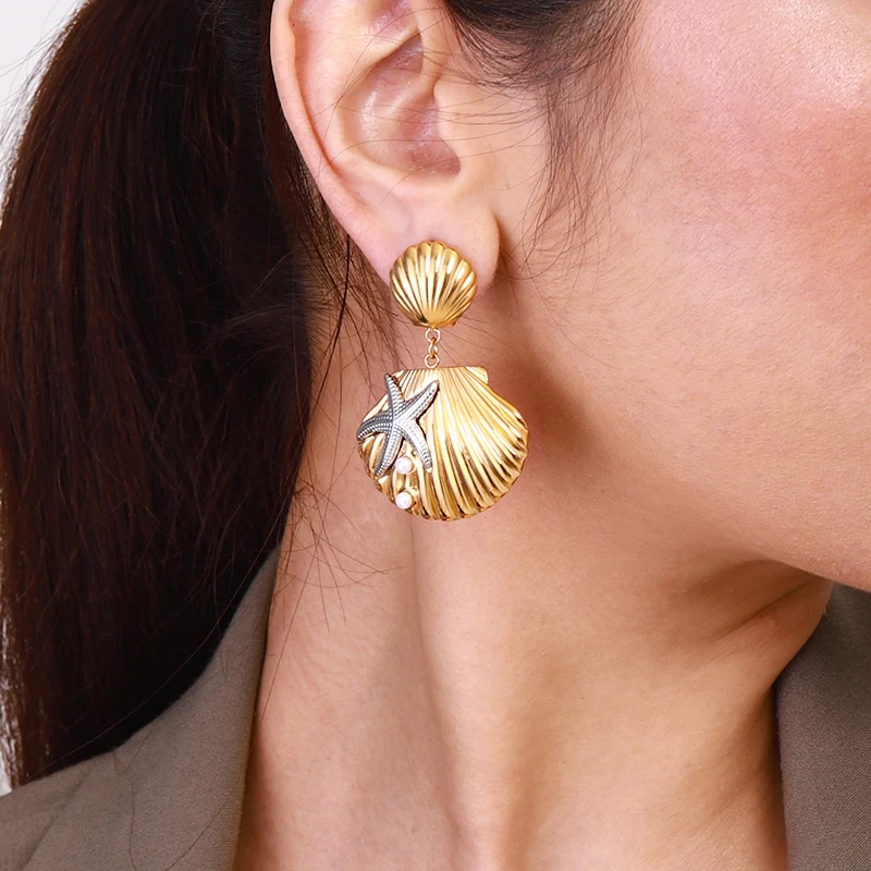 Nautical Stainless Steel Drop Earrings for Women 6 Nautical Stainless Steel Drop Earrings for Women - Image 6