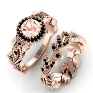 Vintage Rose Gold Floral Ring Set for Women 9 Sbb09661d231240d1b1b90312d78abc389
