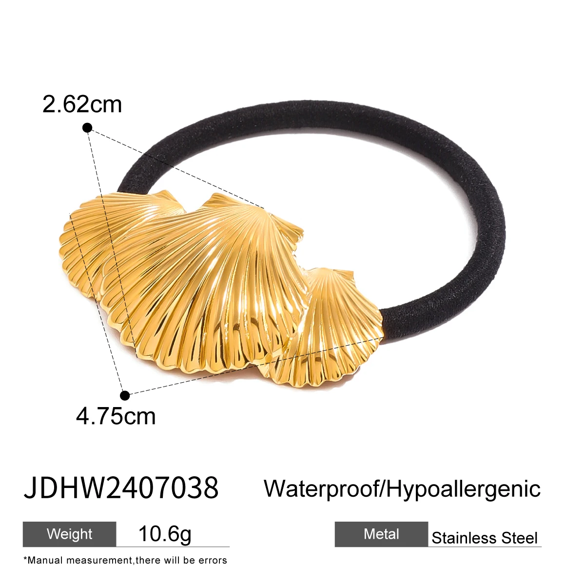 Gold Stainless Steel Seashell Hairband for Women 6 Gold Stainless Steel Seashell Hairband for Women - Image 6