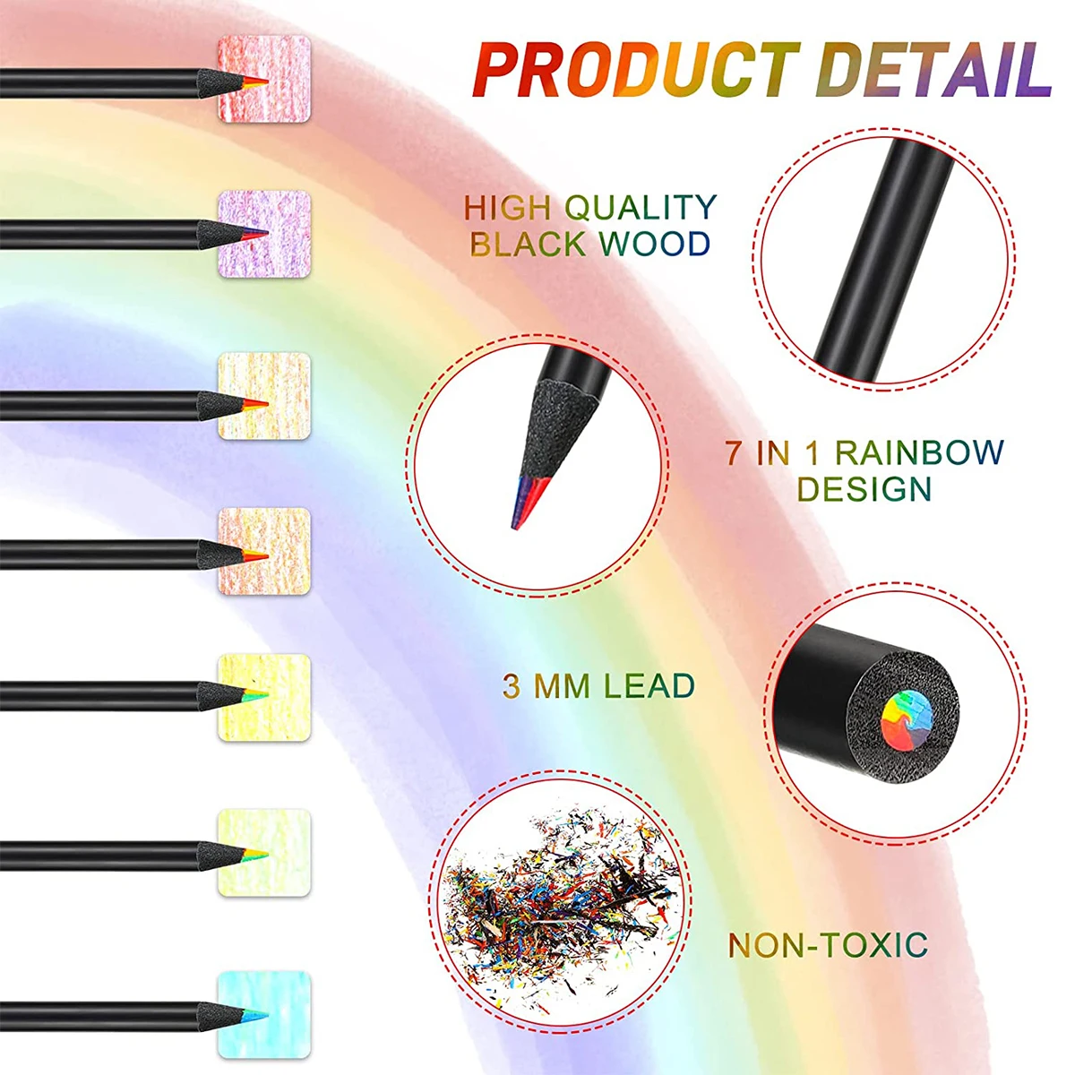 Rainbow Core Colored Pencils Set of 10 4 Rainbow Core Colored Pencils Set of 10 - Image 4