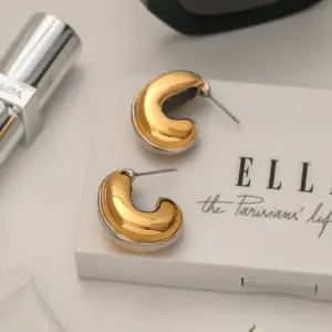 Stainless Steel Two-Tone Water Drop Earrings 10 Sbb3ed112800b4ac2bc64c5c917ec45d9s