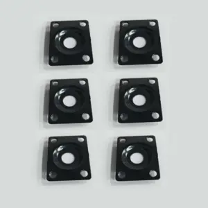 Black Metal Output Jack Plate Set for Guitar and Bass