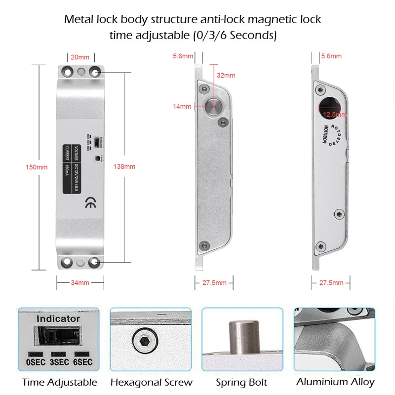 Electric Drop Bolt Lock HM150M for Doors 2 Electric Drop Bolt Lock HM150M for Doors - Image 2