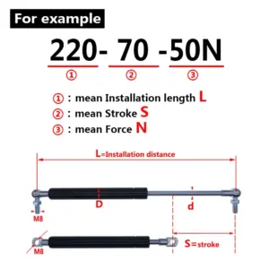18x8 Model Gas Spring with 50N-500N Force 13 Sbb67b8659bec4e4fb10b5685a465695an