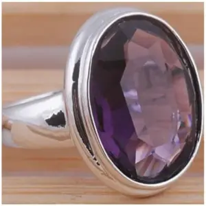 Purple Zircon Silver Ring for Women