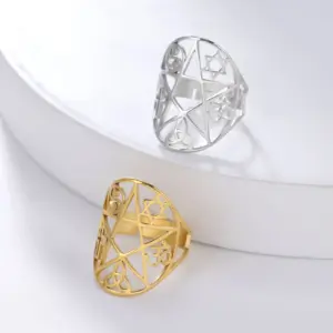 Mystical Geometric Pentagram Ring in Stainless Steel 12 Sbbd98d74d401405ab26b72b4799cf98en