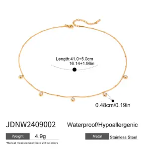 Stainless Steel Gold-Tone Necklace with Pearl 16 Sbc0365b1461a4256895bf570d73cd87f2