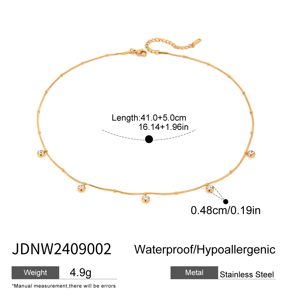 Stainless Steel Gold-Tone Necklace with Pearl 8 Stainless Steel Gold-Tone Necklace with Pearl - Image 8