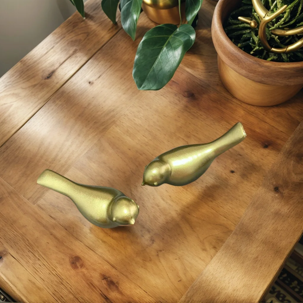 Gold Bird Figurine Set for Home Decor 4 Gold Bird Figurine Set for Home Decor - Image 4