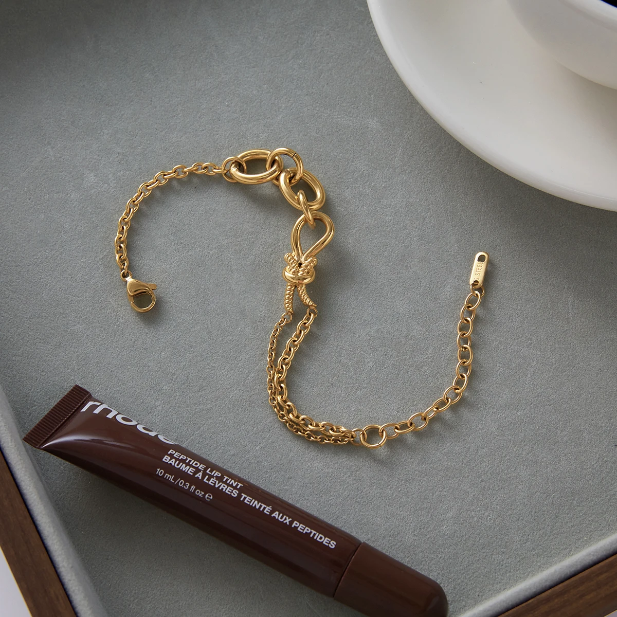 Stainless Steel Double Color Knot Bracelet 5 Stainless Steel Double Color Knot Bracelet - Image 5