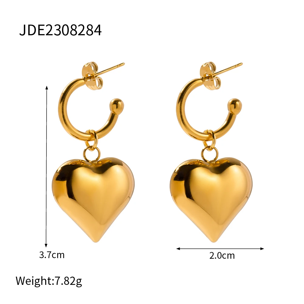 Stainless Steel Heart Earring for Women 6 Stainless Steel Heart Earring for Women - Image 6
