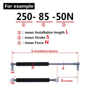 Gas Spring Folding Hinge 18x8mm, 50N-500N 13 Sbd29c49e5af246f6b53fa789360d286fV
