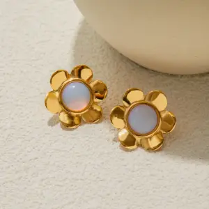 Elegant Stainless Steel Opal Flower Earrings 10 Sbd390a15bd2c4df8b9974d3993f7ce4eh