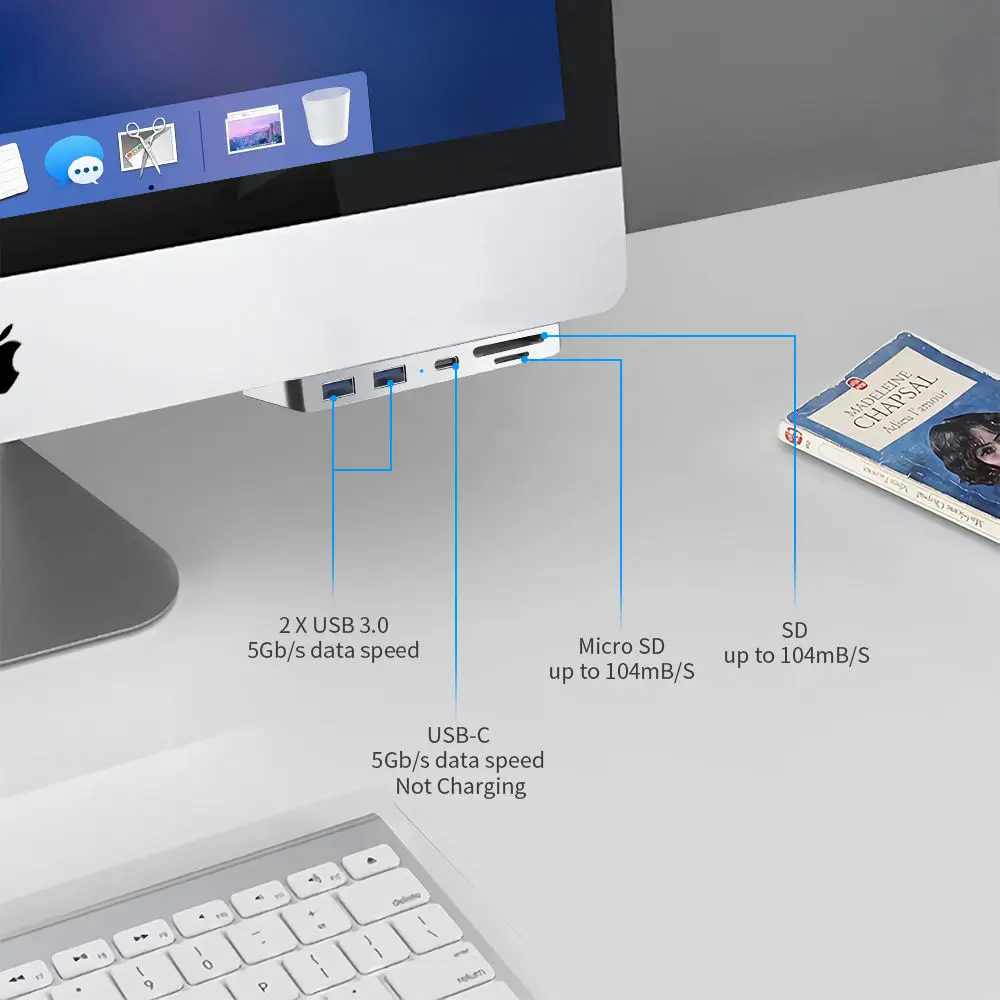 USB 3.0 Hub for iMac, 3 Ports, SD Card Reader 4 USB 3.0 Hub for iMac, 3 Ports, SD Card Reader - Image 4