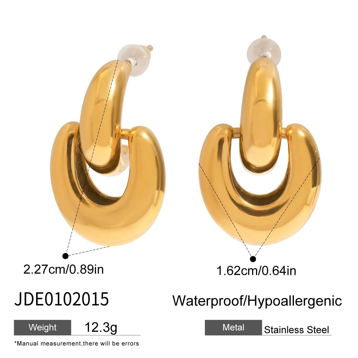 Elegant Gold Stainless Steel Hoop Earrings 7 Elegant Gold Stainless Steel Hoop Earrings - Image 7