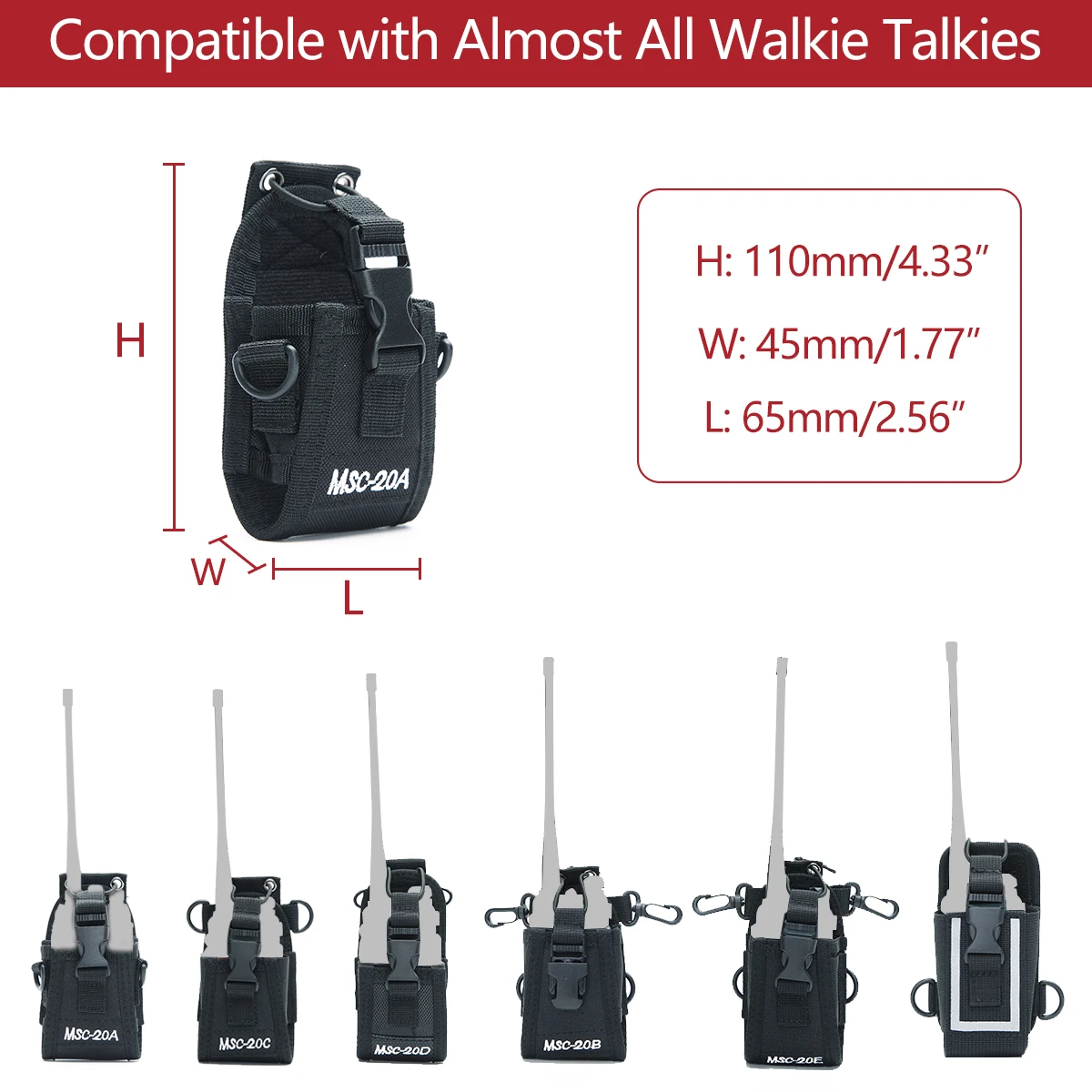 Rugged Black Nylon Walkie Talkie Cases (Set of 2) 5 Rugged Black Nylon Walkie Talkie Cases (Set of 2) - Image 5