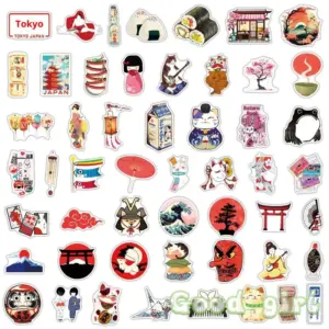 Japanese Graffiti Sticker Set 50 Waterproof PVC 8 Sbddb440e7c2142f685ec7ae3a66cfb8bu