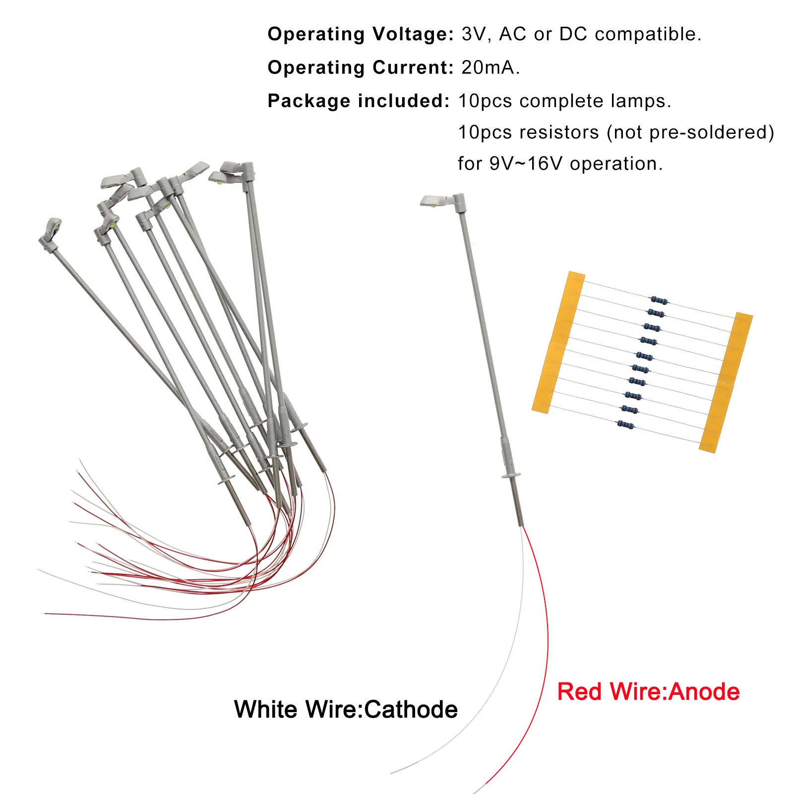 Modern N Scale Urban Street Lights Set of 10 5 Modern N Scale Urban Street Lights Set of 10 - Image 5