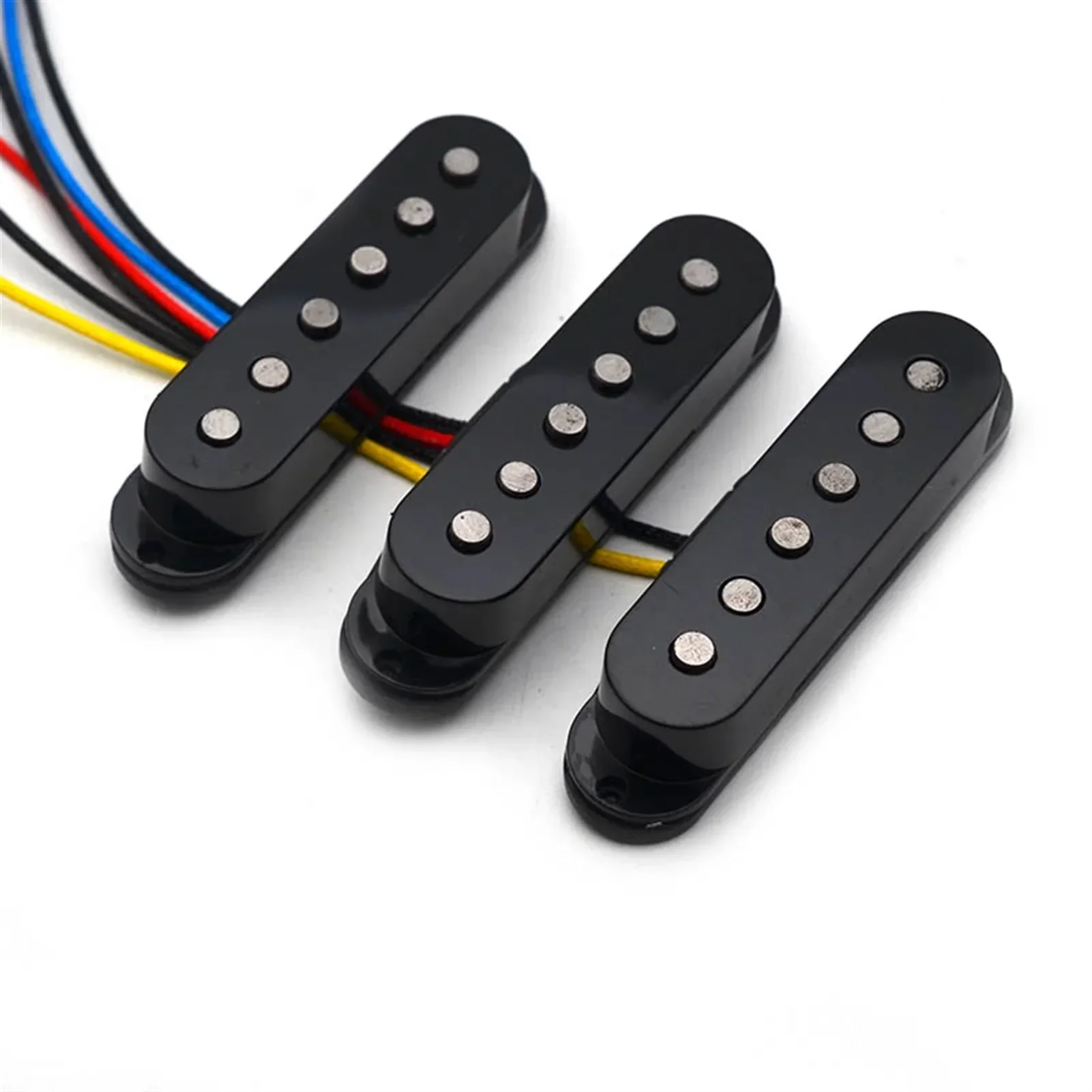 Black Stratocaster Pickups Set with Alnico 5 Magnets 2 Black Stratocaster Pickups Set with Alnico 5 Magnets - Image 2