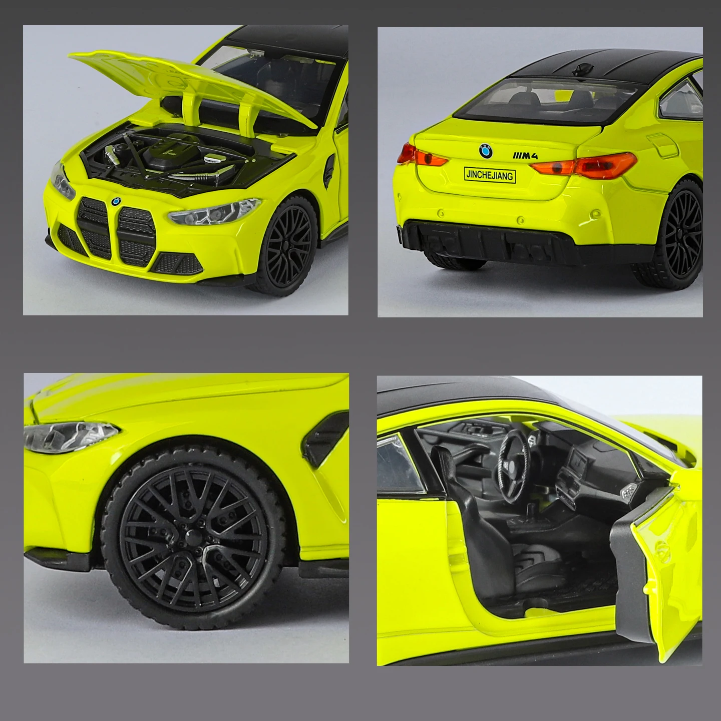 Yellow BMW M4 Coupe Diecast Model 1:32 Scale 6 Yellow BMW M4 Coupe Diecast Model 1:32 Scale - Image 6
