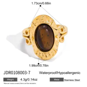 Vintage Stainless Steel Tiger Eye Ring for Women 14 Sbe567b8f58914b349d6256cb23569bcc0