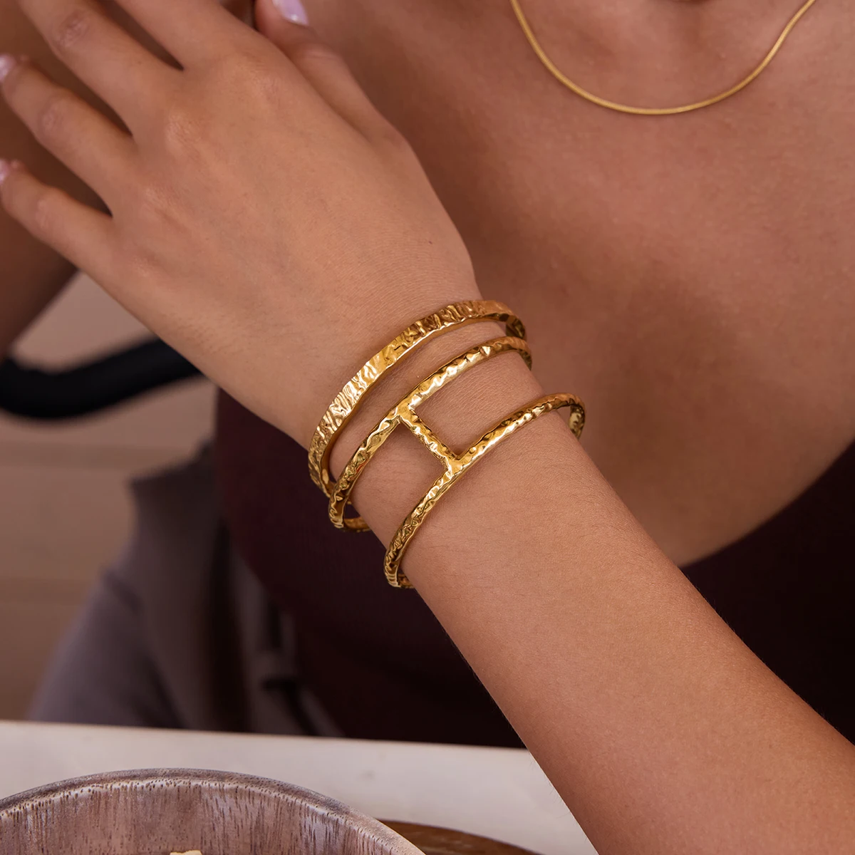 Minimalist Stainless Steel Skeleton Bracelet 2 Minimalist Stainless Steel Skeleton Bracelet - Image 2