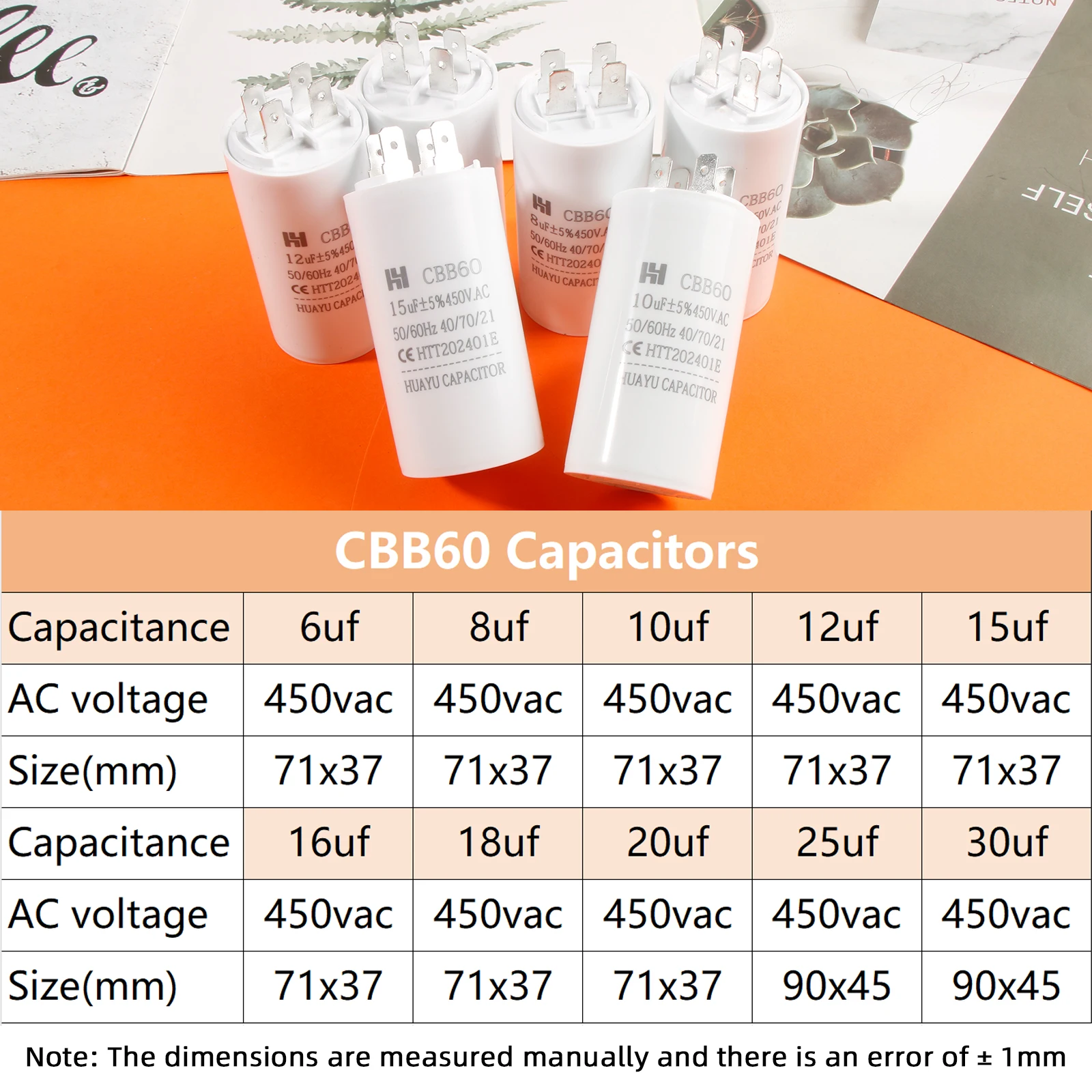 CBB60 450VAC Power Capacitor for Motors 2 CBB60 450VAC Power Capacitor for Motors - Image 2