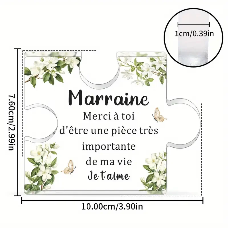 Elegant French-Printed Acrylic Puzzle for Godmother 2 Elegant French-Printed Acrylic Puzzle for Godmother - Image 2