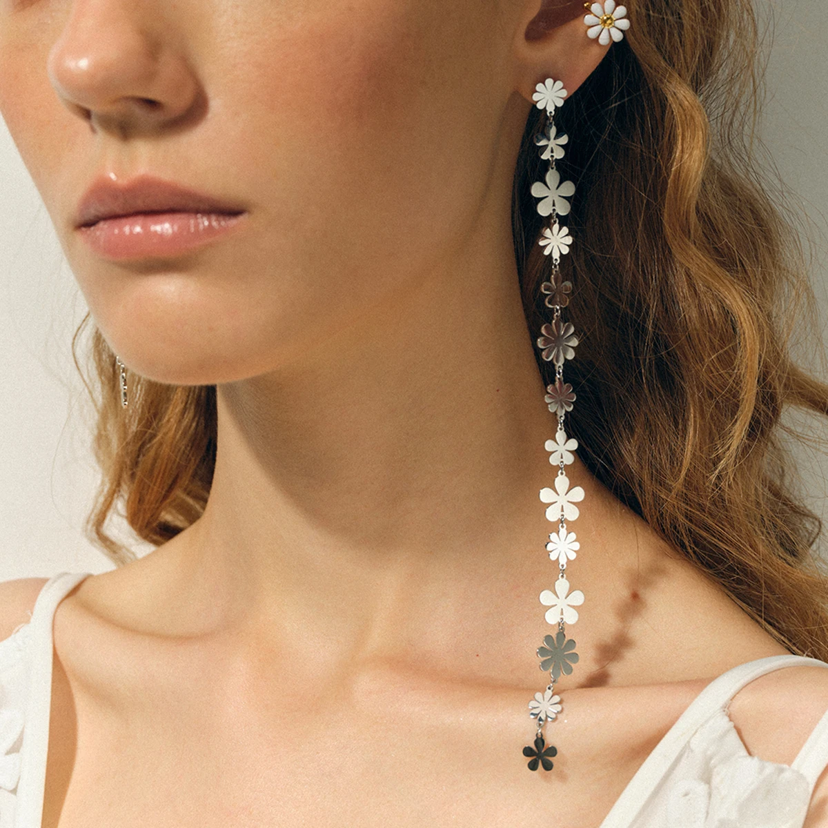 Stainless Steel Daisy Flower Earrings 3 Stainless Steel Daisy Flower Earrings - Image 3