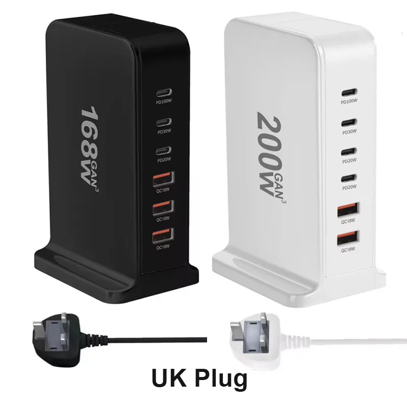 GaN Dual-Model 200W/168W Fast Charger with 6 USB-C Ports 9 GaN Dual-Model 200W/168W Fast Charger with 6 USB-C Ports - Image 9