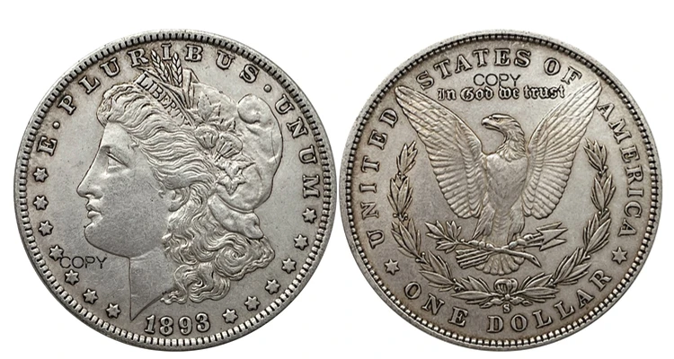 US 1893 S Morgan Silver Coin Replica 9 US 1893 S Morgan Silver Coin Replica - Image 9