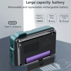 Vibrant Blue-Green Portable FM Radio 13 Sbeeb2c24b36b42f38201c49b7f2b9baex