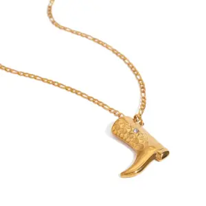 Gold-Plated Stainless Steel Pendant Necklace