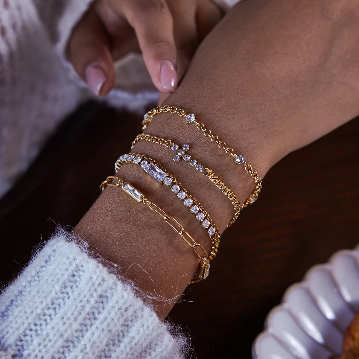 Stainless Steel Zircon Bracelet for Women 3 Stainless Steel Zircon Bracelet for Women - Image 3