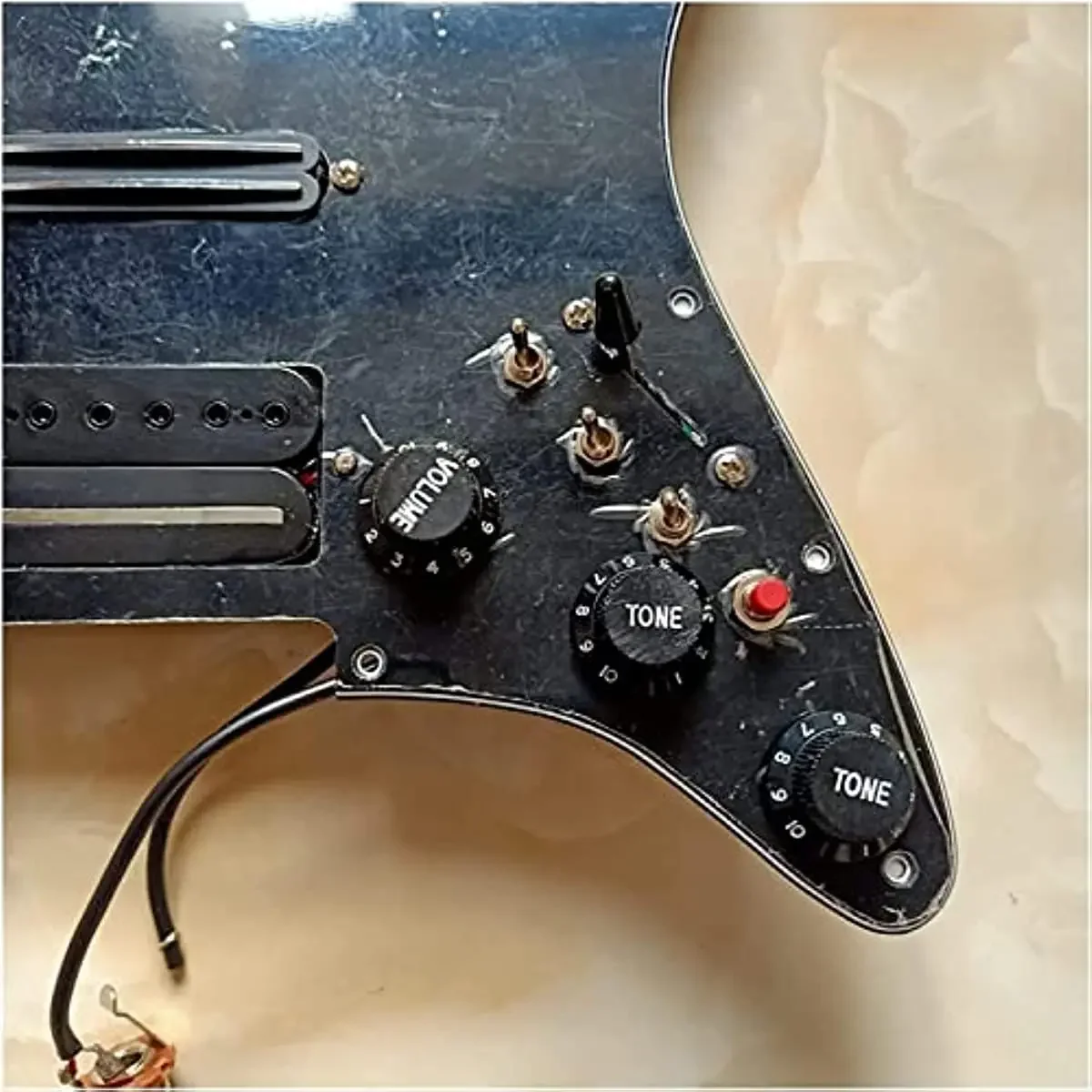 Black SSH Strat Pickguard with Mini Humbucker 3 Black SSH Strat Pickguard with Mini Humbucker - Image 3