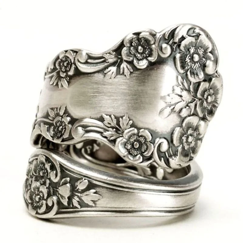 Vintage Silver Lotus Flower Ring 6 Vintage Silver Lotus Flower Ring - Image 6