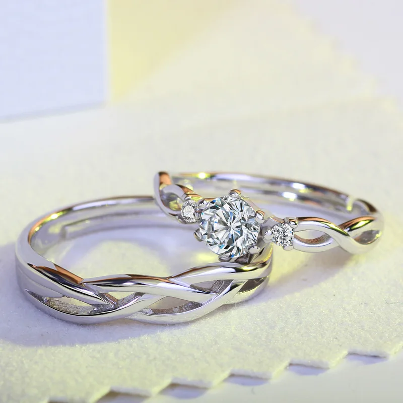 Elegant Silver Couple Ring Set for Romance 3 Elegant Silver Couple Ring Set for Romance - Image 3