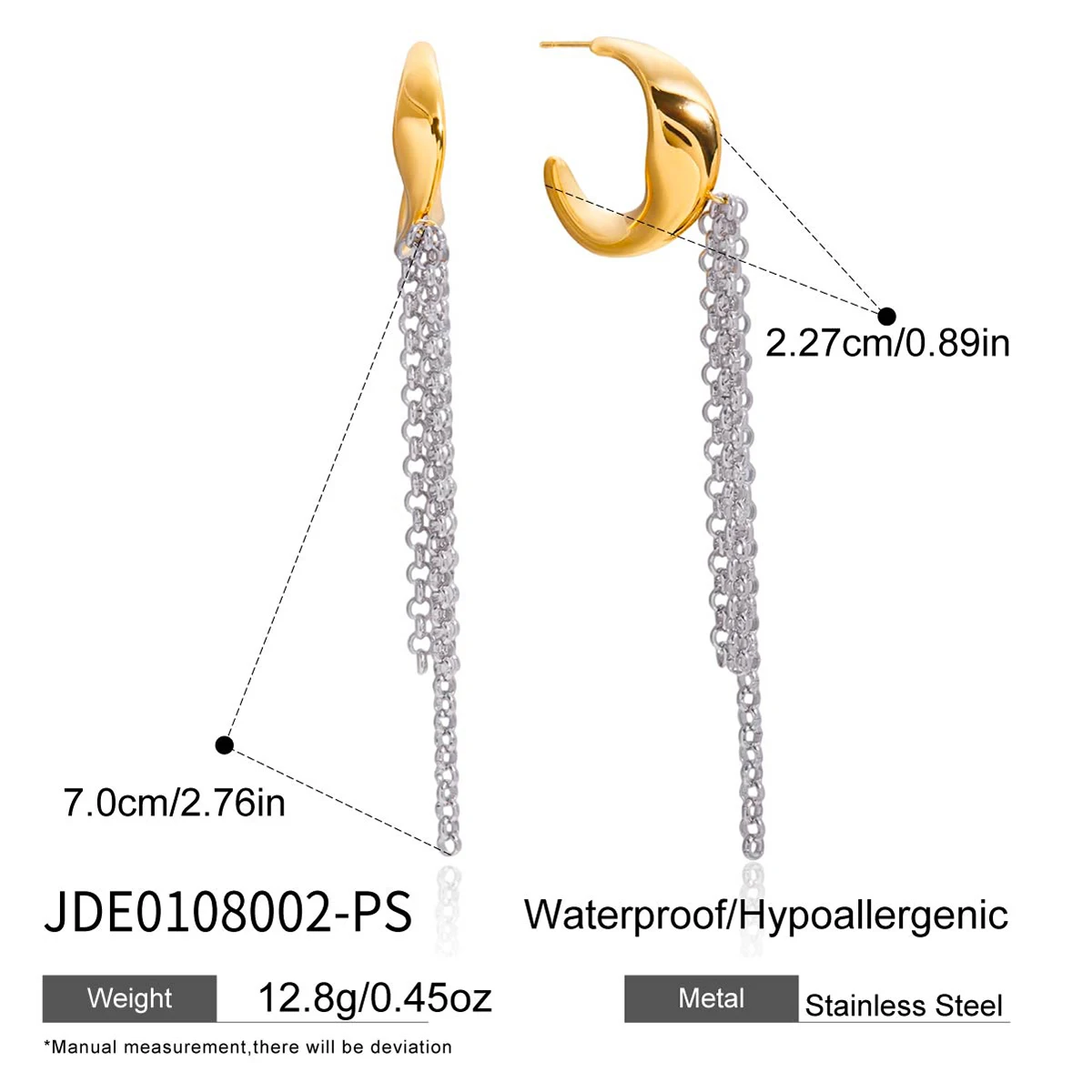 Minimalist Stainless Steel Moon Earrings JDE0108002 7 Minimalist Stainless Steel Moon Earrings JDE0108002 - Image 7