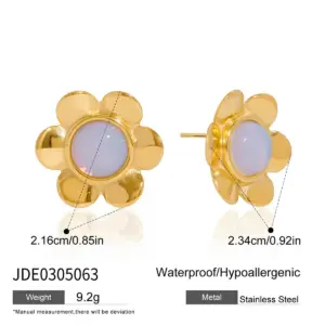 Elegant Stainless Steel Opal Flower Earrings 13 Sbfa7da0aa56c4a4d935cc24cca76076eH