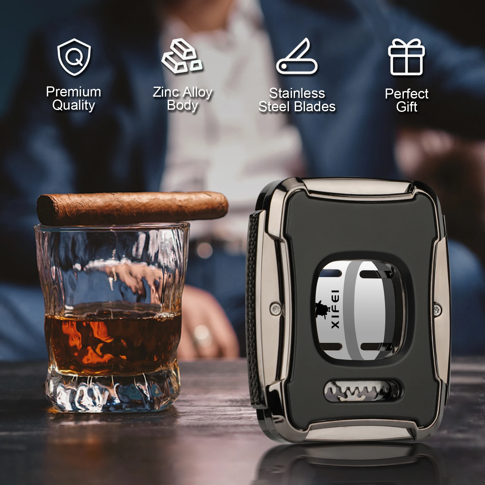 Modern Stainless Steel Cigar Cutter 4 Modern Stainless Steel Cigar Cutter - Image 4