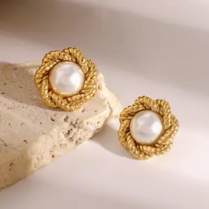 Stainless Steel Pearl Earrings Model JDE2408069 9 Sc017c0ed17c34e7fba3ee7ead2c66f22J 1